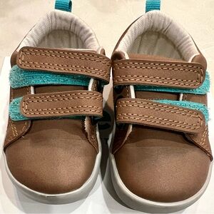 Stylish Brown and Teal Baby Walker Shoes